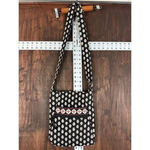 VERA BRADLEY Classic Black Retired Pattern Hipster Crossbody‎ Messenger Bag GUC